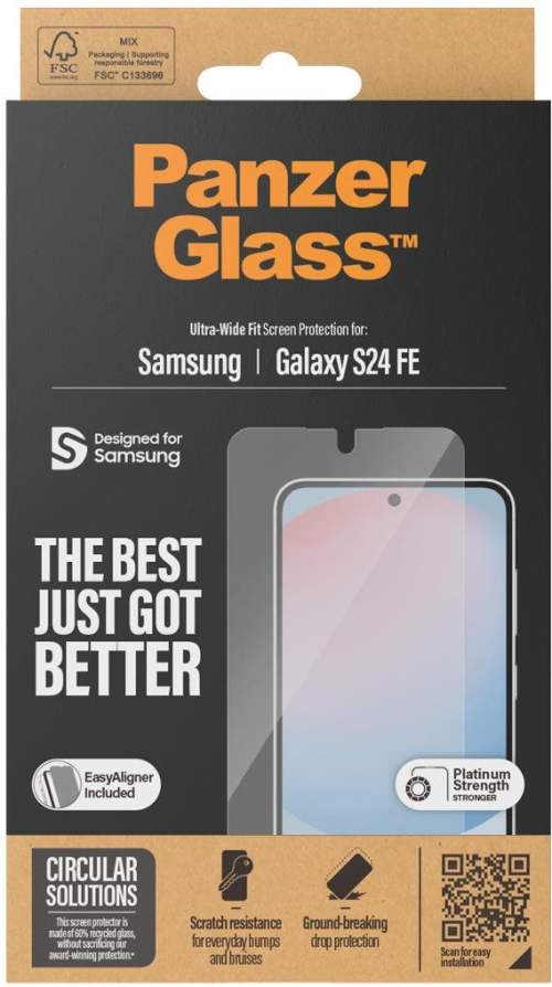 PanzerGlass Samsung Galaxy S24 FE s instalačním rámečkem