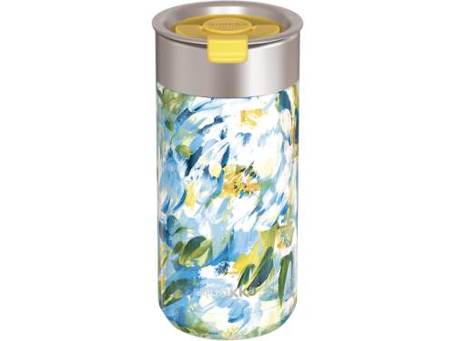 QUOKKA - Nerezový termohrnek se sítkem Boost Blue Peonies 400 ml