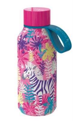 Quokka Nerezová termoláhev Solid Kids s poutkem Zebras 330 ml