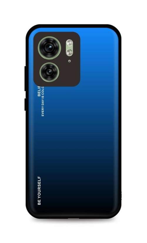 TopQ Kryt LUXURY Motorola Edge 40 pevný duhový modrý 120751