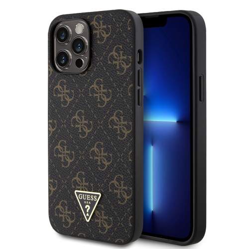 Guess PU Leather 4G Triangle Metal Logo kožený Kryt pro iPhone 13 Pro Max Barva: Černá
