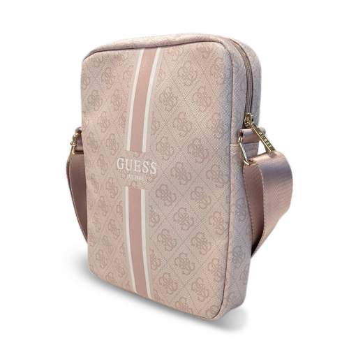 Guess PU 4G Printed Stripes taška na tablet 10" Barva: Růžová