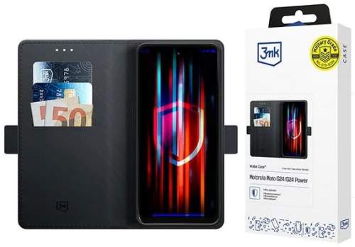 Flipové pouzdro 3mk Wallet Case pro Motorola Moto G24/G24 Power, černá