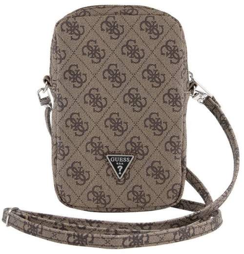 Guess PU 4G Triangle Logo Walltet Phone Bag Zipper Brown