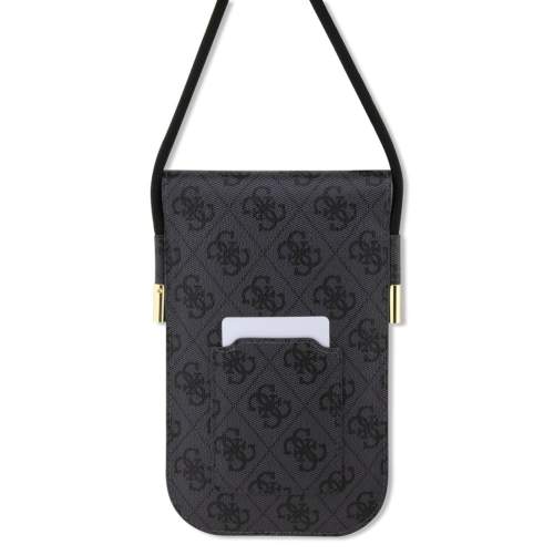 Guess PU 4G Metal Logo Script Phone Bag Black