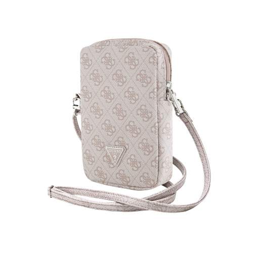 Pouzdro Guess PU 4G Triangle Logo Wallet Phone Bag Zipper Pink