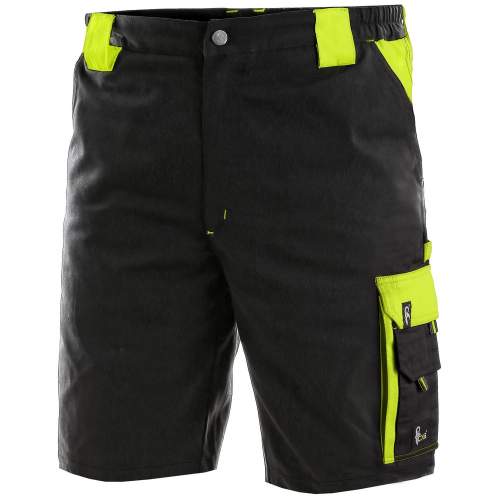 Canis Kraťasy CXS SIRIUS - Černá/Žlutá reflexní / 60 / 2XL / černá