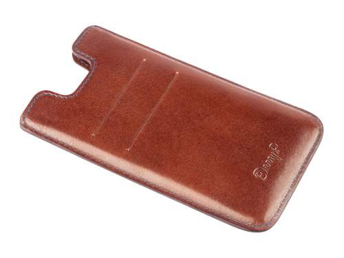 Kožený obal na iPhone 7/6S/6, Tmavě hnědý