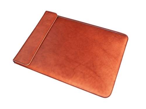 Kožené pouzdro s klopnou na MacBook / iPad, Hnědé