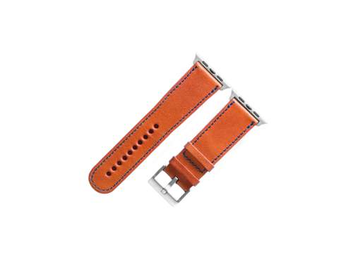 Kožený řemínek na Apple Watch, Hnědá Kování: Stříbrný hliník