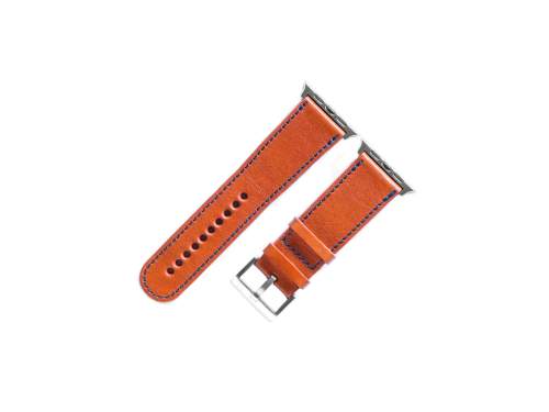 Kožený řemínek na Apple Watch, Hnědá Kování: Stříbrná ocel