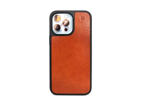 Kožený kryt na iPhone 15, Hnědý
