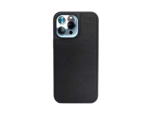 Kožený kryt na iPhone 15, Černý