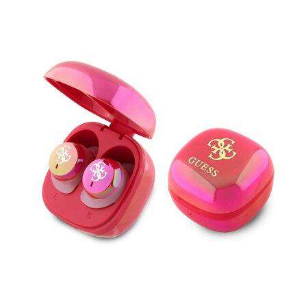 Sluchátka Bluetooth Guess 4G Logo Mini TWS BT 5.3 růžová