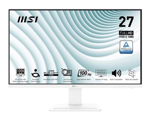 MSI Pro/MP273AW/27"/IPS/FHD/100Hz/1ms/White/2R