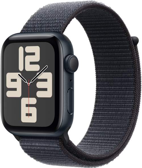 Apple Watch SE (2024) 40mm Temně inkoustový hliník s inkoustově fialovým provlékacím řemínkem