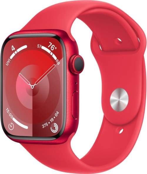 Apple Watch Series 9 45mm Červený hliník se sportovním řemínkem - M/L