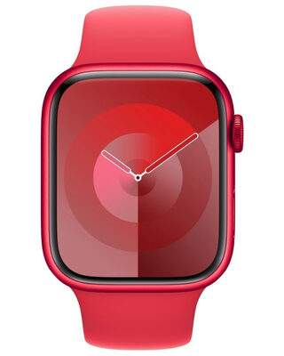 Apple Watch Series 9 GPS 45mm - hliníkové tělo - Červený sportovní řemínek