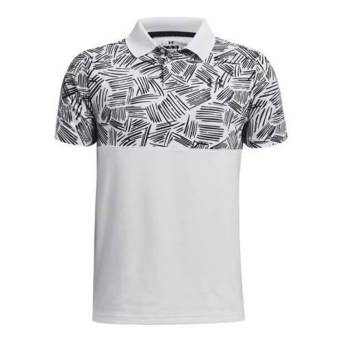 Under Armour Chlapecké polo tričko Perf Palm Sketch Polo - velikost YL white YM, Bílá, 137, –, 150