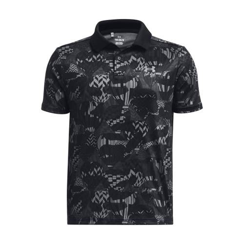 Under Armour Dětské polo tričko Playoff Printed SS Polo - velikost YS black YL, Černá, 150 - 160