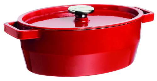 Pyrex Slow Cook Kastrol s pokličkou oválný 4 l, červený