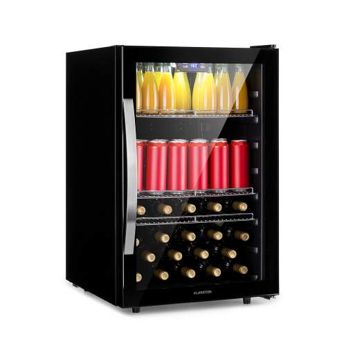 Klarstein Beersafe 5XL lednice, 148 l, 3 police, panoramatické skleněné dveře, nerezová ocel HEA8-Beersafe-148-bl