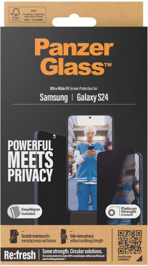 PanzerGlass Privacy Samsung Galaxy S24/S25 s instalačním rámečkem