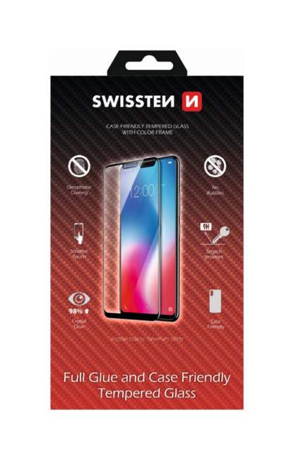 SKLO SWISSTEN FULL GLUE, COLOR FRAME, CASE FRIENDLY PRO SAMSUNG S938B GALAXY S25 ULTRA 5G ČERNÉ