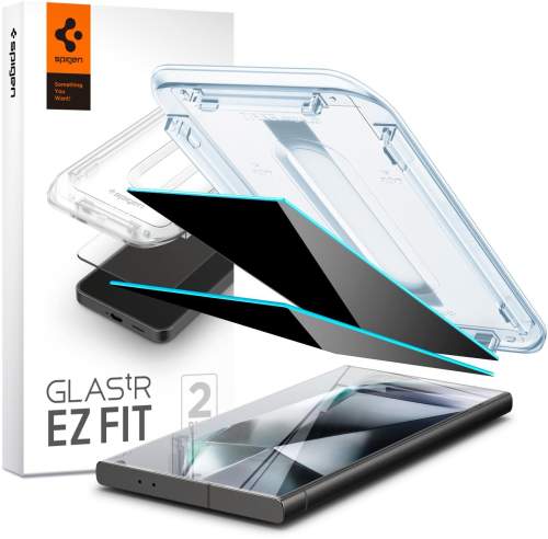 Celoplošné tvrzené sklo Samsung Galaxy S24 ULTRA Privacy Spigen GLAS.TR "EZ FIT" 2 KUSY