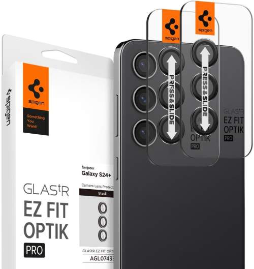 Spigen Glass tR EZ Fit Optik Pro 2 Pack Samsung Galaxy S24+ černý