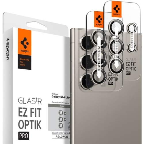 Ochranné sklo Spigen Glass tR EZ Fit Optik Pro 2 Pack, gray - Samsung Galaxy S24 Ultra (AGL07426)