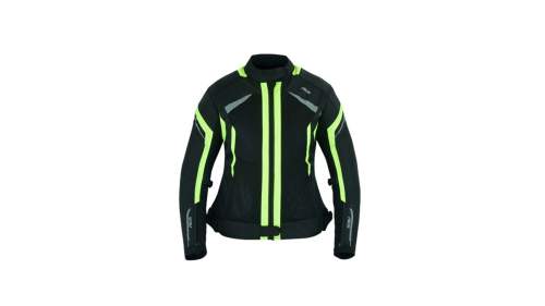 BOS Aylin dámská letní textilní moto bunda, neon černá/žlutá XL