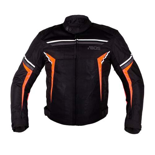 BOS Laganas pánská bunda na motorku černá/oranžová 2XL