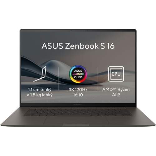 ASUS NTB Zenbook S (UM5606WA-OLED221X), AI9-HX370, 16\" 2880 x 1800, 32GB, 1TB SSD, Radeon, W11 Pro, Gray