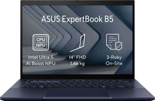 ASUS ExpertBook B5 černá / 14" 1920x1200 / LTE / Intel Core Ultra 5 12