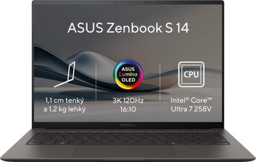 ASUS Zenbook S14/Core Ultra 7/32GB/1TB SSD/14"OLED/Win11Pro/Grey, UX5406SA-OLED093X