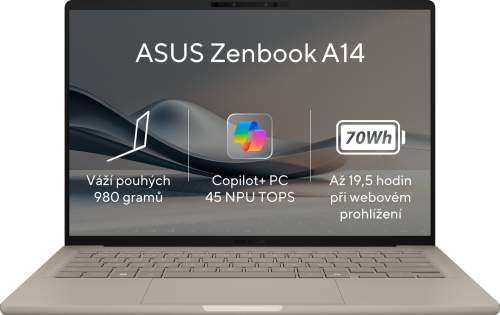 ASUS Zenbook A14 UX3407RA-OLED024X Zabriskie Beige celokovový
