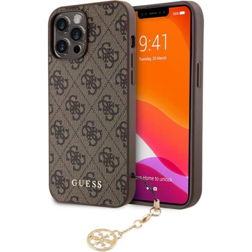 Guess 4G Charm kryt pro iPhone 13 Pro Max hnědý, 57983122809