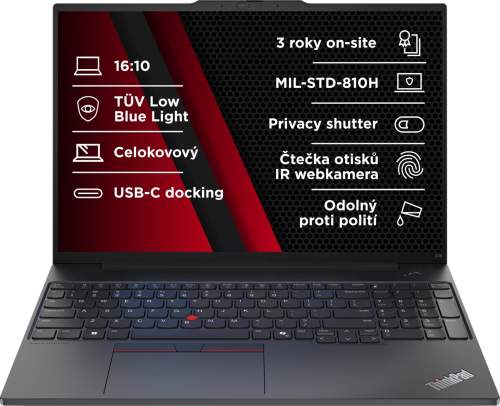 Lenovo ThinkPad E16 G2 Ryzen 5 7535HS/16GB/512GB SSD/16" WUXGA IPS/3yOnsite/Win11 Pro/černá (21M5001YCK)