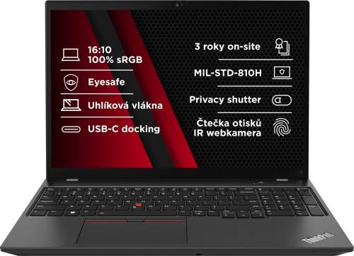 Lenovo ThinkPad T16 Gen 2 černá / 16" WUXGA / AMD Ryzen 5 PRO 7540U 3.