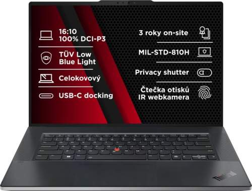 Lenovo ThinkPad Z16 G2 šedá / 16" WQUXGA T / Ryzen 7 PRO 7840HS 3.8GHz