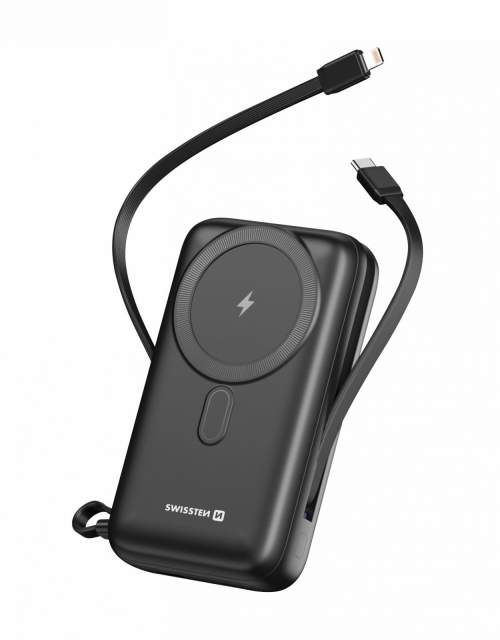 SWISSTEN POWER BANK 20000 mAh PD 22,5W S INTEGROVANÝMI KABELY USB-C A LIGHTNING (kompatibilní s Mag 22013934