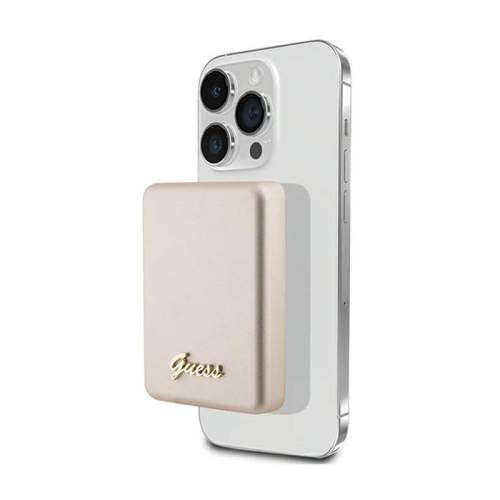Nabíječka Guess Powerbank induction 15W GUPBM5ALGSGD 5000mAh gold MagSafe Metal Script Logo (GUPBM5ALGSGD)