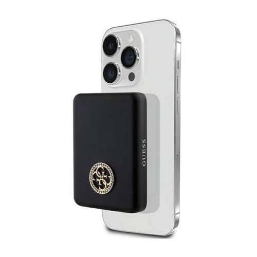 Nabíječka Guess Induction Powerbank 5W GUPBM3AL4DMK 3000mAh black MagSafe 4G Strassed Metal Logo (GUPBM3AL4DMK)