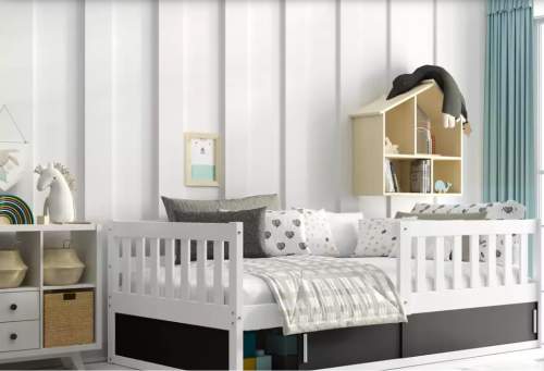 Dětská postel Smart 80x160 s úložným prostorem s matrací, Bílá