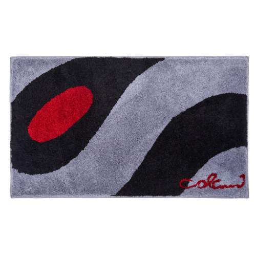 GRUND Koupelnová předložka Colani 35 světle šedá černá Rozměr: 80x140 cm