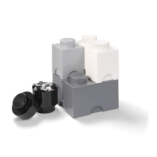 Úložný box LEGO Multi-Pack 4 ks - černý, bílý, šedý