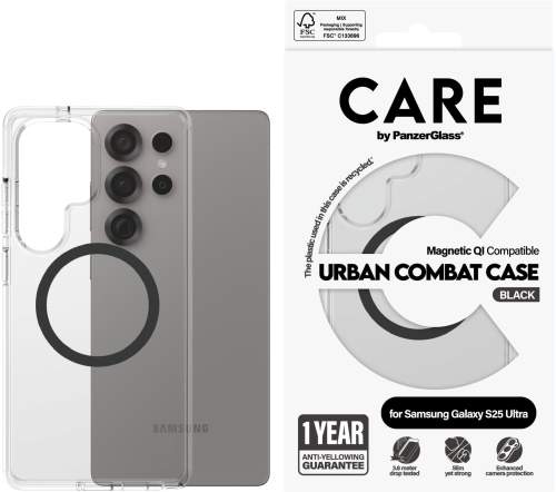 PanzerGlass® CARE kryt Samsung Galaxy S25 Ultra Urban Combat čirý/černý QI