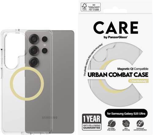 PanzerGlass CARE kryt Samsung Galaxy S25 Ultra Urban Combat čirý/žlutozelený QI (Chardonnay) CRRFUOCG38488