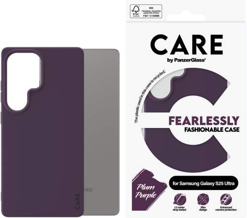PanzerGlass® CARE kryt Samsung Galaxy S25 Ultra Fearlessly fialový (Plum Purple)